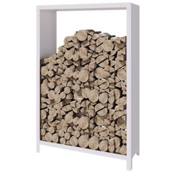 Stalowa drewutnia - Indiana - 120 x 40 x 180 cm - RAL9010 matowy (biały)