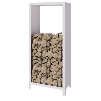 Stalowa drewutnia - Indiana - 80 x 40 x 180 cm - RAL9010 matowy (biały)