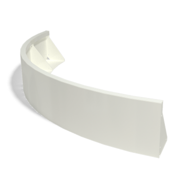 Stalowy mur oporowy - Łuk zewnętrzny - 150 x 150 x 30 cm - RAL9010 matowy (biały)
