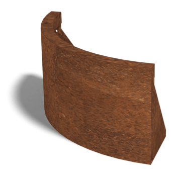 Łuk zewnętrzny ściany oporowej ze stali corten 50 x 50 cm (wysokość 30 cm)