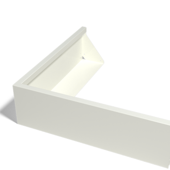 Stalowy mur oporowy - Narożnik zewnętrzny - 100 x 100 x 30 cm - RAL9010 matowy (biały)