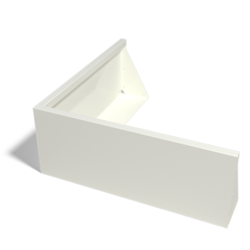 Stalowy mur oporowy - Narożnik zewnętrzny - 100 x 100 x 40 cm - RAL9010 matowy (biały)
