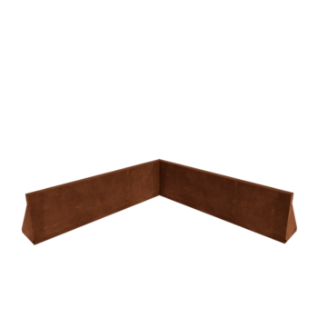 Mur oporowy ze stali corten - Narożnik wewnętrzny - 100 x 100 x 30 cm