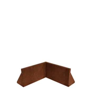Mur oporowy ze stali corten - Narożnik wewnętrzny - 50 x 50 x 30 cm