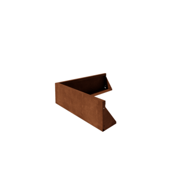 Mur oporowy ze stali corten - Narożnik zewnętrzny - 100 x 100 x 30 cm