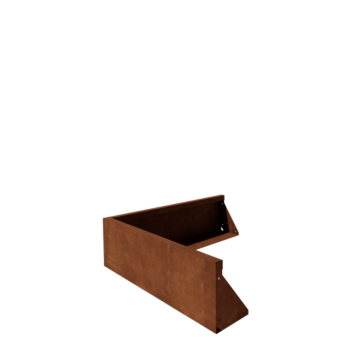 Mur oporowy ze stali corten - Narożnik zewnętrzny - 100 x 100 x 30 cm