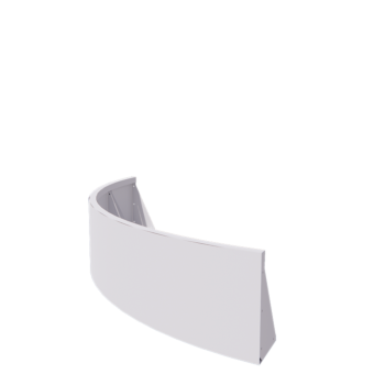 Stalowy mur oporowy - Łuk zewnętrzny - 150 x 150 x 40 cm - RAL9010 matowy (biały)
