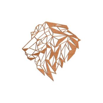 Dekoracja ścienna ze stali corten - Lew 2.0 Small - 50,8 x 50 cm