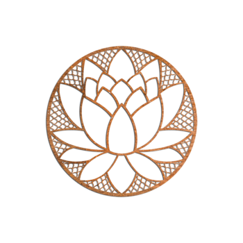 Dekoracja ścienna ze stali corten - Kwiat lotosu Small - 50 x 50 cm