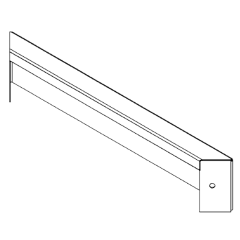 Stalowa donica - Panel - 10 x 50 cm - RAL9010 matowy (biały)