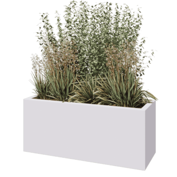 Donica poliestrowa - Prostokąt - 120 x 40 x 50 cm - RAL9010 matowy (biały) - Z dnem