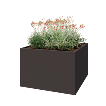 Stalowa donica - Kwadratowe - 120 x 120 x 80 cm - Inny kolor RAL - Bez płyty dolnej