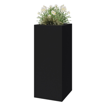 Donica poliestrowa - Kwadrat - 50 x 50 x 120 cm - RAL7021 matowy (czarny szary) - Z dnem