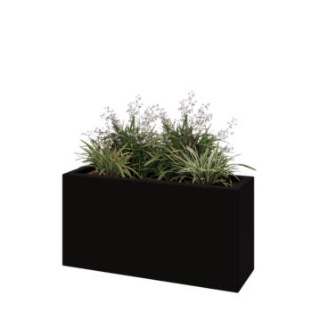 Donica poliestrowa - Prostokąt - 100 x 30 x 50 cm - RAL9005 matowy (czarny) - Z dnem