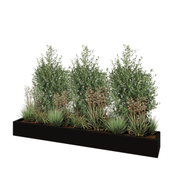 Donica poliestrowa - Prostokąt - 200 x 30 x 20 cm - RAL9005 matowy (czarny) - Z dnem