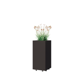 Stalowa donica - Kwadratowe - 30 x 30 x 60 cm - Inny kolor RAL - Z płytą dolną - Z nóżkami