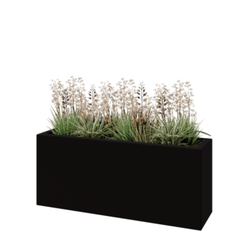 Donica poliestrowa - Prostokąt - 120 x 30 x 50 cm - RAL9005 matowy (czarny) - Z dnem