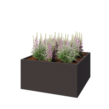 Stalowa donica - Kwadratowe - 120 x 120 x 60 cm - Inny kolor RAL - Bez płyty dolnej