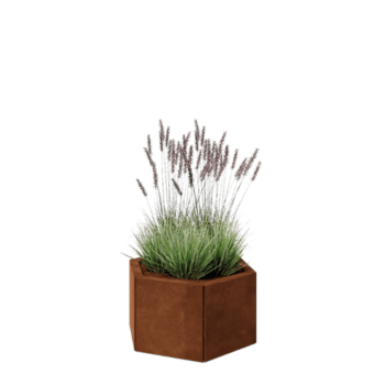 Donica ze stali corten - Sześciokątne - 59,3 x 52 x 30 cm - Bez płyty dolnej