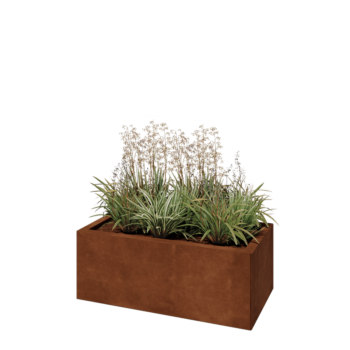 Donica ze stali corten - Prostokątne - 80 x 40 x 30 cm - Bez płyty dolnej