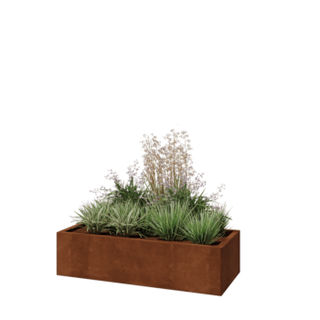 Donica ze stali corten - Prostokątne - 120 x 50 x 30 cm - Bez płyty dolnej