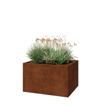 Donica ze stali corten - Prostokątne - 100 x 80 x 60 cm - Bez płyty dolnej