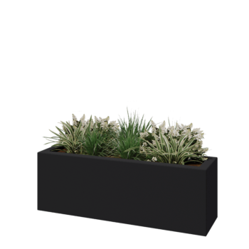 Donica poliestrowa - Prostokąt - 120 x 30 x 40 cm - RAL7021 matowy (czarny szary) - Z dnem