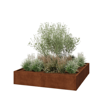 Spawana Donica ze stali corten Montana 200 x 200 x 40 cm