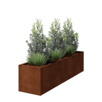 Spawana Donica ze stali corten Montana 200 x 50 x 50 cm
