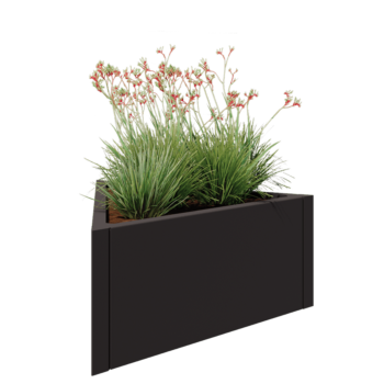 Stalowa donica - Trójkątne równoboczny - 90,6 x 78,3 x 40 cm - Inny kolor RAL - Bez płyty dolnej