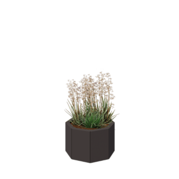 Stalowa donica - Ośmiokątne - 48,3 x 48,3 x 30 cm - RAL7016 matowy (szary antracyt) - Bez płyty dolnej