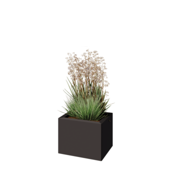 Stalowa donica - Prostokątne - 40 x 30 x 30 cm - Inny kolor RAL - Z płytą dolną