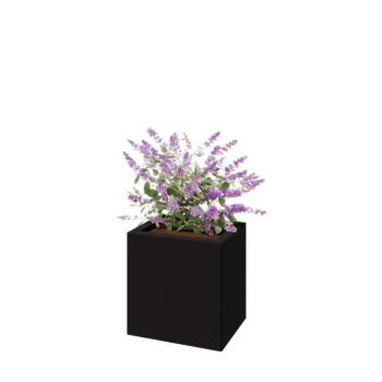 Stalowa donica - Prostokątne - 40 x 30 x 40 cm - RAL9005 matowy (czarny) - Bez płyty dolnej