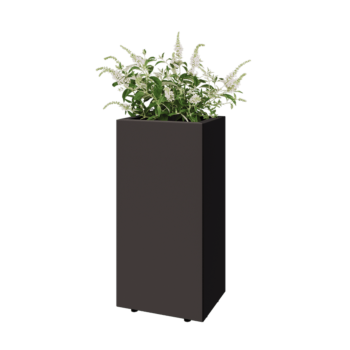 Stalowa donica - Prostokątne - 40 x 30 x 80 cm - RAL7016 matowy (szary antracyt) - Z płytą dolną - Z nóżkami