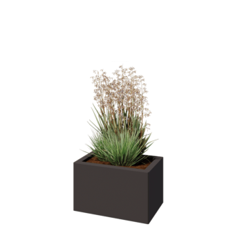 Stalowa donica - Prostokątne - 50 x 30 x 30 cm - RAL7016 matowy (szary antracyt) - Z płytą dolną