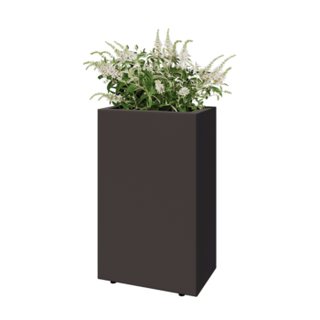 Stalowa donica - Prostokątne - 50 x 30 x 80 cm - RAL7016 matowy (szary antracyt) - Z płytą dolną - Z nóżkami