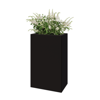 Stalowa donica - Prostokątne - 50 x 30 x 80 cm - RAL9005 matowy (czarny) - Bez płyty dolnej