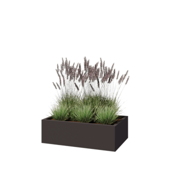 Stalowa donica - Prostokątne - 100 x 60 x 30 cm - RAL7016 matowy (szary antracyt) - Bez płyty dolnej