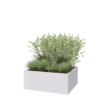 Stalowa donica - Prostokątne - 100 x 80 x 40 cm - RAL9010 matowy (biały) - Z płytą dolną