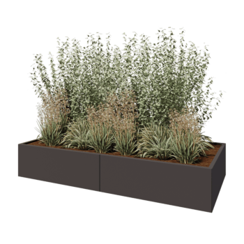 Stalowa donica XXL - Prostokątne - 240 x 100 x 40 cm - Inny kolor RAL - Bez płyty dolnej