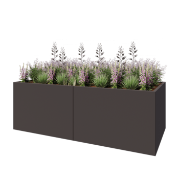Stalowa donica XXL - Prostokątne - 240 x 100 x 80 cm - Inny kolor RAL - Z płytą dolną