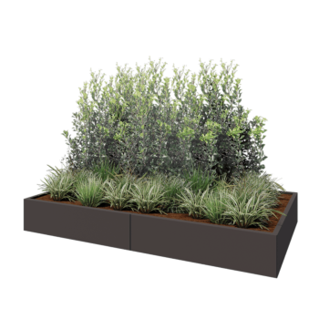 Stalowa donica XXL - Prostokątne - 240 x 120 x 30 cm - Inny kolor RAL - Bez płyty dolnej