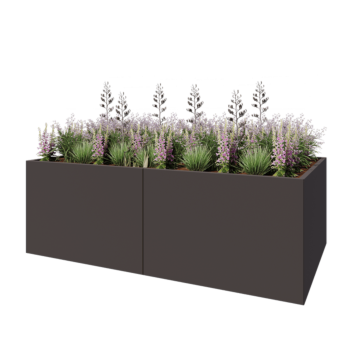 Stalowa donica XXL - Prostokątne - 240 x 120 x 80 cm - Inny kolor RAL - Z płytą dolną