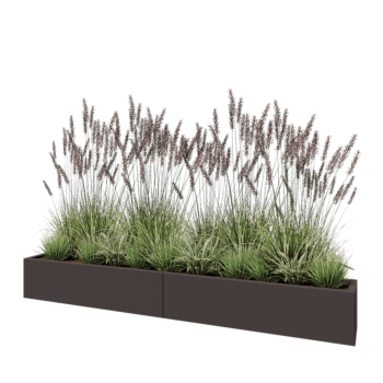 Stalowa donica XXL - Prostokątne - 240 x 30 x 30 cm - Inny kolor RAL - Z płytą dolną