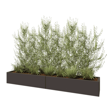 Stalowa donica XXL - Prostokątne - 240 x 40 x 30 cm - RAL7016 matowy (szary antracyt) - Bez płyty dolnej