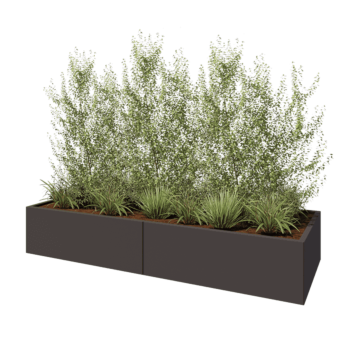 Stalowa donica XXL - Prostokątne - 240 x 80 x 40 cm - Inny kolor RAL - Z płytą dolną