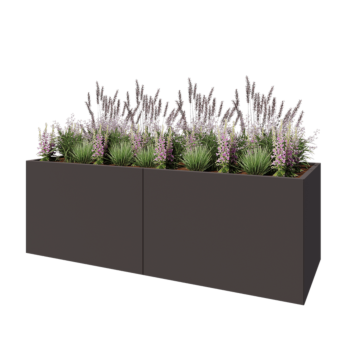 Stalowa donica XXL - Prostokątne - 240 x 80 x 80 cm - Inny kolor RAL - Z płytą dolną