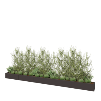 Stalowa donica XXL - Prostokątne - 500 x 30 x 30 cm - RAL7016 matowy (szary antracyt) - Z płytą dolną