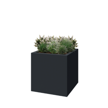 Donica poliestrowa - Kwadrat - 100 x 100 x 100 cm - RAL7021 matowy (czarny szary) - Z dnem