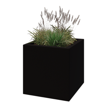 Donica poliestrowa - Kwadrat - 70 x 70 x 70 cm - RAL9005 matowy (czarny) - Z dnem